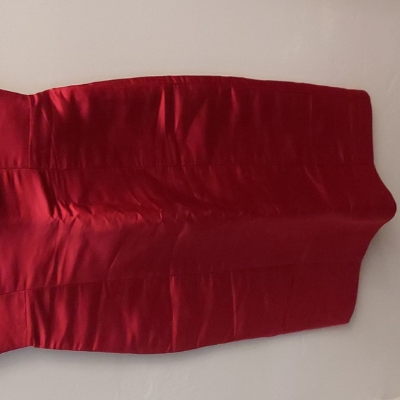 MILLY Ruby Red Sweetheart Silk Dress - Picture 4 of 16